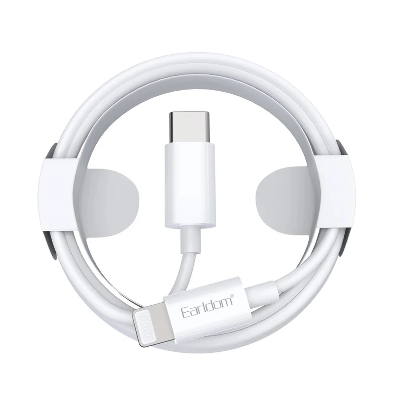 تصویر  کابل تبدیل USB-C به لایتنینگ ارلدام مدل EC-166i PD20W طول 1 متر